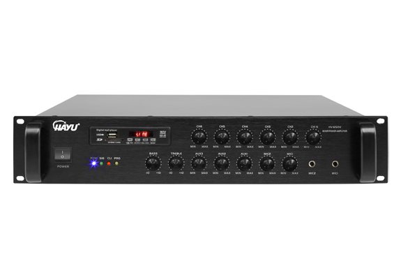 合并式带6分区音量可调MP3定压功率放大器 HV-650V