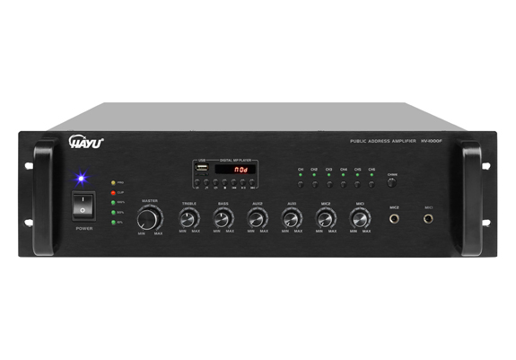 带6分区MP3广播功率放大器 HV-1000F